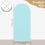 Ledido Wedding Arch Backdrop Cover 6FT Arch Covers Fitted Stretchy Spandex Round Top Stand Backdrop Cover for Wedding Banquet Ceremony Birthday Party Baby Shower Event Decoration,Blue