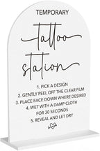 Wedding Tattoo Sign Temporary Tattoo Station Sign for Wedding Engagement Bridal Shower Bachelor Party Tattoo Bar Acrylic sign for Table Desk
