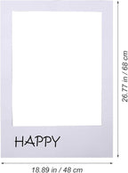 LUOEM Happy Birthday Party Frame Photo Prop Birthday DIY Paper Picture Frame Cutouts Photo Booth Props for Party Supplies