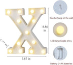 MUMUXI Marquee Light Up Letters | Large Light Up Numbers | Battery Powered and Bright with Every Letter of The Alphabet | for Wedding, Birthday, Party, Celebration, Christmas or Home Decoration (X)