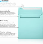 LUXPaper Square Invitation Envelopes | Peel & Press | 5 1/4" x 5 1/4" | Seafoam Blue | 80lb. Text | 50 Qty