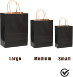 qiqee 200Pcs Paper Gift Bags with Handles - 8.3"x6"x3.15" Small Party Favor Bags Multiple Uses - 16 Solid Colors
