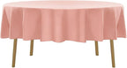 90 inch Round Tablecloth Washable Polyester Table Cloth Decorative Table Cover for Wedding Party Dining Banquet（90 inch, Dusty Pink）
