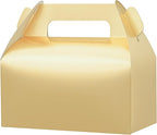 UnicoPak 30 Pack Gold Gable Treat Boxes, Party Favor Boxes, Gift Boxes for Kids, for Snacks, Candy, Toys, Birthday Party, Wedding, Halloween, Christmas – 6.5x3.5x3.5 Inches