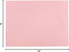 JAM PAPER 9 x 12 Booklet Premium Envelopes - Baby Pink Pastel - 50/Pack