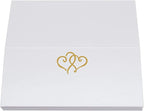Linked Hearts Place Cards, Gold (Choose Color), Set of 60, Pre-cut and Scored - Wedding, Party, Dinner, and Special Events - Made in the USA