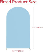 Arch Backdrop Stand Cover 8Ft Dusty Blue Thick Spandex Fabric Arch Backdrop Cover High Elasticity Fitted Round Top for Wedding Birthday Party Baby Shower Garden Decoration
