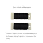 HAHIYO 26Gauge Black Metal Floral Wire - 1 Roll, 38 Yards (115 Feet) - Flexible Paddle Wire for Craft, Christmas Wreath, Flower Arrangement, Bouquet Wrapping, Wedding, DIY