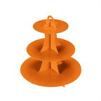 3-Tier Cupcake Stand, Cake Stand holder, Tiered DIY Cupcake Stand Tower for Dessert Table Displays, Birthday Theme Party Favors Decoration, Floral Tea Party, 12" W x 12.8" H, Orange