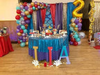 QueenDream Aqua Blue Tablecloth 60 x 102 Inch Sequin Tablecloth for Party Decorations Glitter Tablecloth for Bridal Baby Shower Wedding