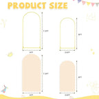 Arch Backdrop Stand with Beige Spandex Arch Cover Set of 2 6FT 7.2FT Spandex Fitted Stretchy Arch Covers for Party Gold Metal Backdrop Stand for Wedding Baby Shower