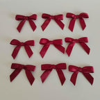 50pcs 1-1/2" Burgundy Satin Ribbon Bows Without Twist Ties Giant Bows for Christmas Holiday Gift Packing&Wrapping (Burgundy)