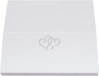 Linked Hearts Place Cards, Silver (Choose Color), Set of 150, Pre-cut and Scored - Wedding, Party, Dinner, and Special Events - Made in the USA