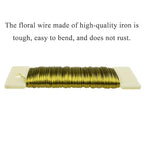 HAHIYO 26Gauge Golden Metal Floral Wire - 1 Roll, 38 Yards (115 Feet) - Flexible Paddle Wire for Craft, Christmas Wreath, Flower Arrangement, Bouquet Wrapping, Wedding, DIY
