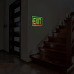 10 Pcs Glow in the Dark Exit Signs for Business 12 x 7 Inch Photoluminescent Signs Stickers for Indoor Outdoor for Business, Office, Warehouse (with Arrows)