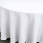 Efavormart Round Tablecloth, 108 Inch Stain & Wrinkle Resistant Washable Table Cloth, Decorative Polyester Fabric Table Cover for Banquet, Wedding, Dining- White