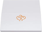 Linked Hearts Place Cards, Orange (Choose Color), Set of 25, Pre-cut and Scored - Wedding, Party, Dinner, and Special Events - Made in the USA
