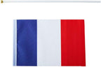 France Flag French Flag, Small Mini Handheld France Flags on Stick, Ideal for Party Parades Sports Events Patriotic Festival Decorations