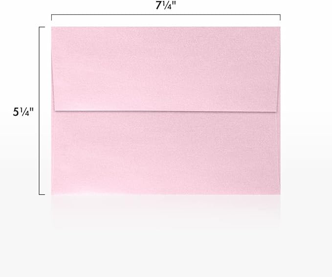 LUXPaper A7 Invitation Envelopes | Peel & Press | 5 1/4" x 7 1/4" | Rose Quartz Metallic | 80lb. Text | 1,000 Qty