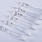 HDCRYSTALGIFTS 20Pcs Chandelier Icicle Crystal Prisms with Bead Crystals Lighting Lamp Replacement Parts (63mm, Clear)