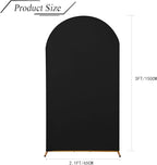bricia Wedding Arch Backdrop Stand Cover, 5FT Double Sided Stretchy Arch Cover Fitted Wedding Birthday Party Banquet Decoration (Black 60''Lx25.2''W)