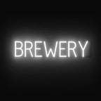 SpellBrite BREWERY Sign | Beer-Related Sign with Neon Look, White LED Light Source | 29.1" x 6.3"