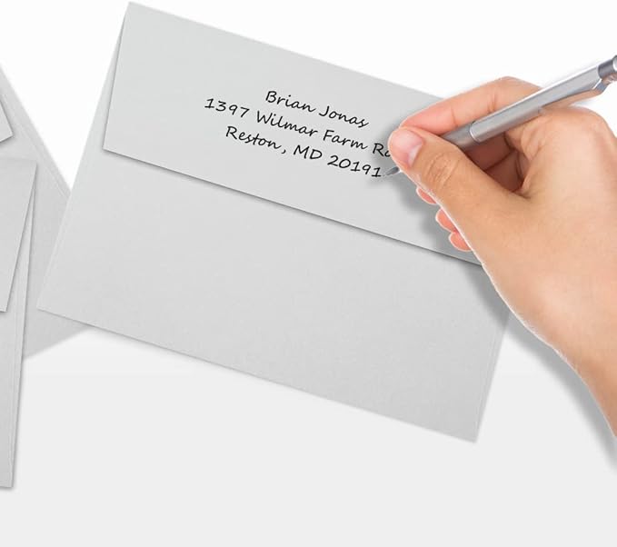 LUXPaper A7 Invitation Envelopes | Peel & Press | 5 1/4" x 7 1/4" | Gray | 80lb. Text | 100% Cotton | 1,000 Qty