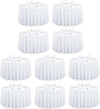LTC LINENS 10 Pack 108 Inch Round Tablecloths White - Bulk for 48 Inch Round Table Floor Length - Wrinkle Resistant Polyester Fabric Cloth for Wedding