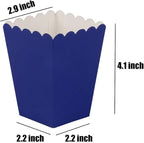 YESON Navy Blue Popcorn Boxes Mini Paper Popcorn Box for Party,Pack of 36