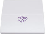Linked Hearts Place Cards, Purple (Choose Color), Set of 25, Pre-cut and Scored - Wedding, Party, Dinner, and Special Events - Made in the USA