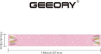 GEEORY Christmas Table Runner 13x108 Inch, Xmas Trees Snowflakes Holiday Decorative Farmhouse Table Decoration for Kitchen Dinning, Indoor Outdoor Dinner Party Decor (Pink) GT153-108