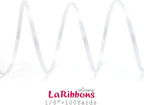 LaRibbons White Satin Ribbon 1/8 Inch 100 Yards Thin Luxury Double Faced Silk Ribbon for Flower Bouquet Crafts Gift Wrapping Wedding Christmas Decoration
