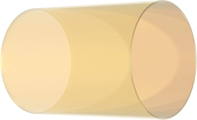 Electroplated Glass Hurricane Mirror Effect Cylinder Candle Holder Bottomless Glass Sleeve Lamp Shade Replacement (Gold,3.5X12)