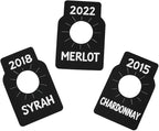 200 PCS Wine Bottle Tags –Paper Hanging Cellar Labels for Bottle Neck, Double-Sided Writable Gift Tags for Wine Racks, Champagne & Homebrew Organization (Black)