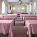 Pink Plastic Table Cover Roll - 54IN x 100FT, Table Cloth for Rectangle Table with Slide Cutter, Plastic Table Cloth Disposable with Cut-to-Size Design for Weddings, Banquets, Parties