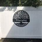 RealSteel Personalized Metal Wall Art - Custom Tree of Life Design with Family Name - Circular Metal Sign - Personalized Wedding, Anniversary, or Housewarming Gift (30")