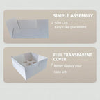 Bento Cake and Cupcake Box 10 sets 6-inch Cake and 5 Cupcakes Box Cake Box with Cupcake Insert Easy to Assemble Base for Family Birthday Party Mother's day (10 sets with cupcake), white