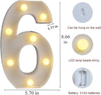 MUMUXI Marquee Light Up Letters | Large Light Up Numbers | Battery Powered and Bright with Every Letter of The Alphabet | for Wedding, Birthday, Party, Celebration, Christmas or Home Decoration (6)