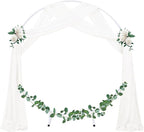 Socomi Wedding Arch Draping Fabric 2 Panels 29" x 19Ft Ivory Sheer Chiffon Curtain Drapes 6 Yards for Wedding Ceremony Birthday Party Decoration