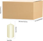 20 Packs 2 x 4 Premium Sense Unscented Ivory Tall Pillar Candles, Soy Wax for Candlelight Dinner, Home Decor, Party, Wedding.