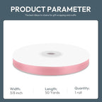 KMER LIFE 3/8" Wide x 50 Yards Pink Satin Ribbon - Perfect for Wedding Decor, Crafts, Gift Wrapping & Other Projects