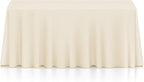 Lann's Linens - 10 Premium 90" x 156" Tablecloths for Wedding/Banquet/Restaurant - Rectangular Polyester Fabric Table Cloths - Ivory