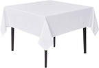 sancua White Square Tablecloths 85x85 Inch - Fabric Table Cloth for Square or Round Tables, Washable Polyester Table Cover for Outdoor Party, Birthday, Buffet, Resturant