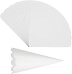 PATIKIL Wedding Confetti Cones, 100 Pcs Paper Tapers Hollow Print Wave Cone Bouquet for Party Candy Gift Boxes Chocolate Bags Buffet Bachelor Party Petals, White