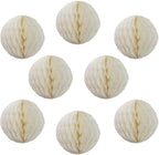 8pcs 10 inch Paper Honeycomb Balls Decorative Tissue Pom Poms Flower Art Hanging Balls for Birthday Wedding Nursery Baby Shower Home Decor (10inch, Cream)