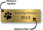 Custom Engraved Name Plates with Adhesive, Made in The USA, Personalized Pet Urn, Memorial Plaque, Picture Frame, Art Tag, Flag case (Gold Plate/Black Text, 1x3 Inch)