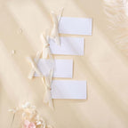 60pcs Wedding Banquet Place Cards for Table Setting.Name Table Cards .Name Cards with Off White Ribbons. Can be Used for Wedding Banquet Table Decoration and Present Tags for Parties (Beige)