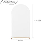 bricia Wedding Arch Backdrop Stand Cover, 7.2FT Double Sided Stretchy Arch Cover Fitted Wedding Birthday Party Banquet Decoration (White 86.4''Lx48''W)