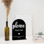 Black Please Take One Sign, Wedding Engagement Bridal Shower Baby Shower Decor for Reception Reception, Weddings Acrylic Sign