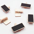 72 Count Chalkboard Signs Clips - Rectangle Wood Framed 2" x 1.5" Wooden Blackboard for Crafts, Home Decor, and Organization, Perfect for Special Occasions and Events Decoration